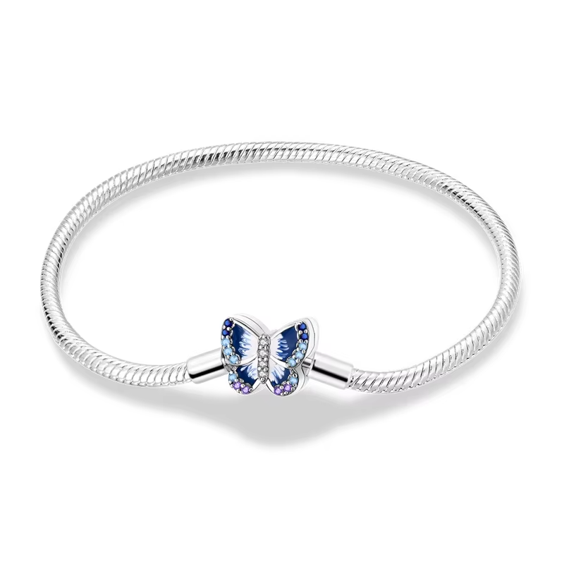 Serafinn Blue Butterfly Silver Bracelet