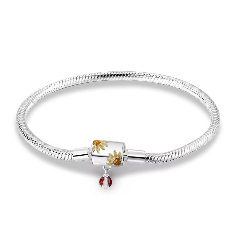 Serafinn Yellow Flowers Silver Bracelet