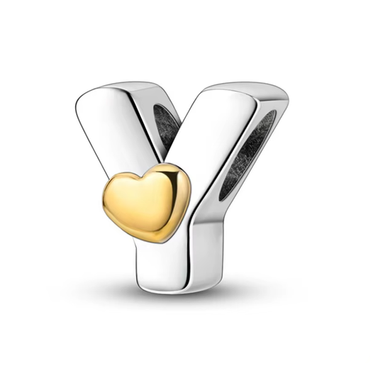 Serafinn Heart Letter Y Silver Charm