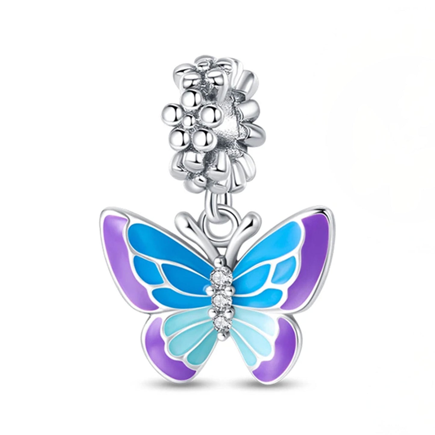 Serafinn Blue Butterfly Silver Charm