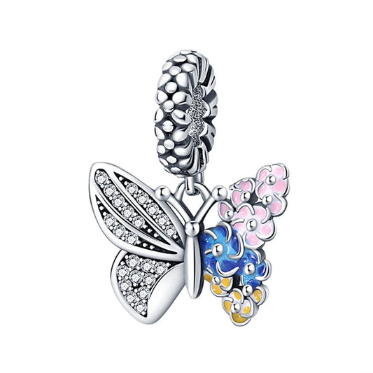 Serafinn Flower Butterfly Silver Charm