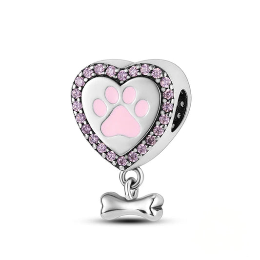 Serafinn Paw Heart Silver Charm