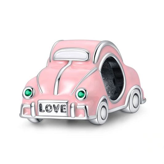 Serafinn Pink Car Silver Charm