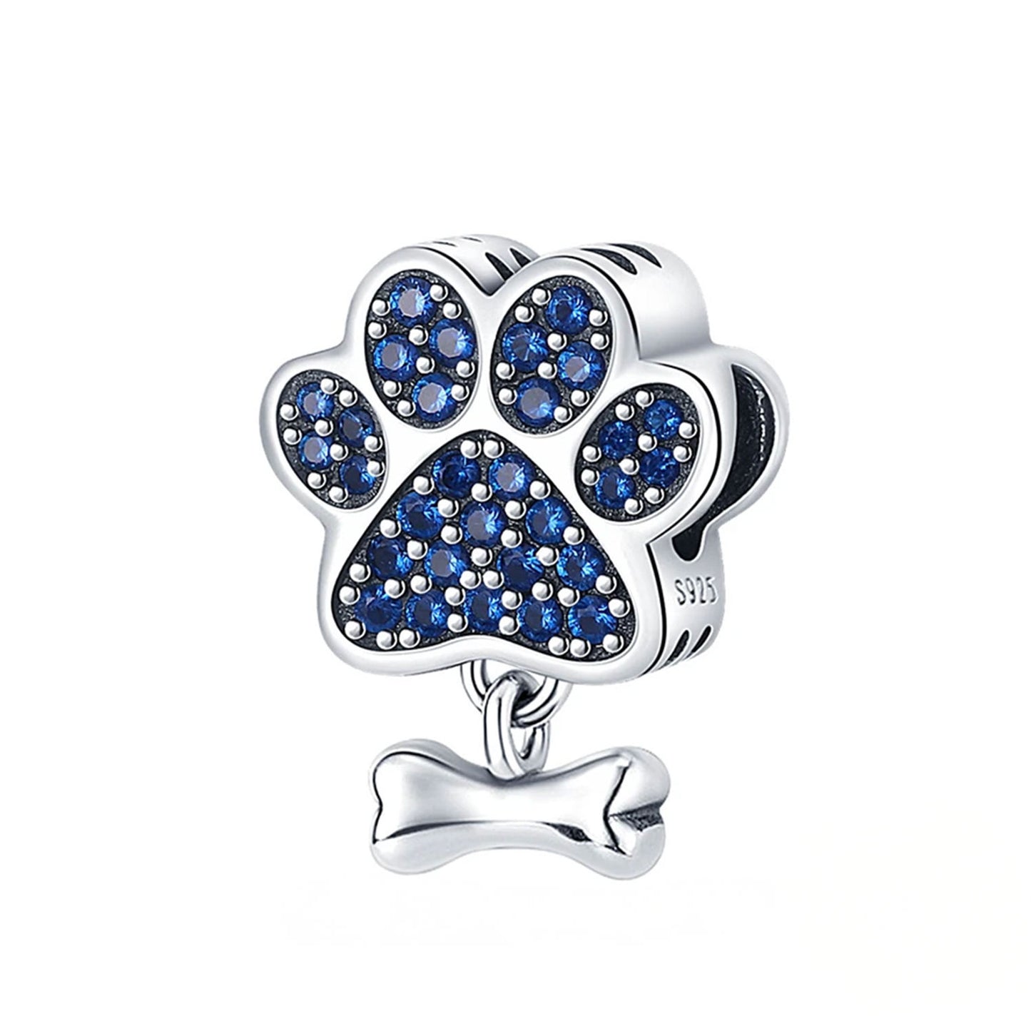 Serafinn Purple Puppy Paw Silver Charm