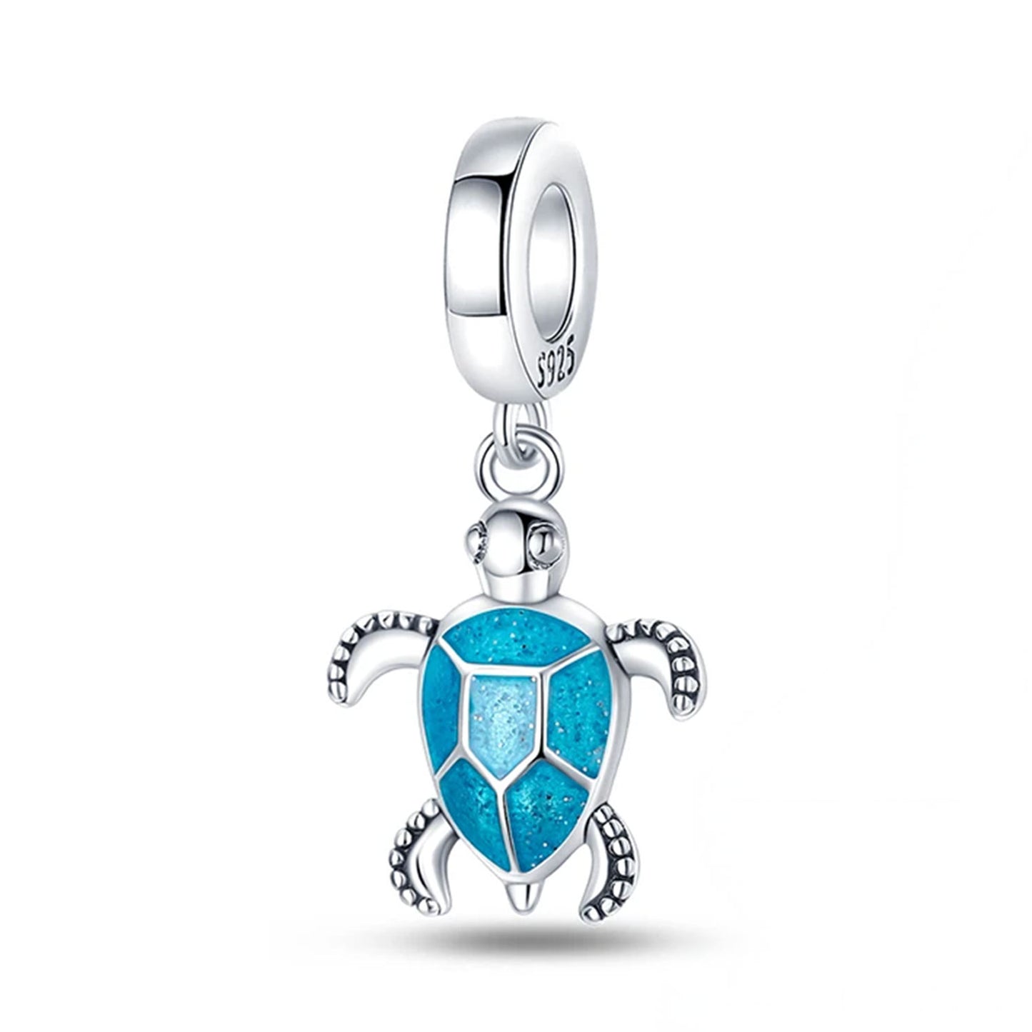 Serafinn Blue Turtle Silver Charm